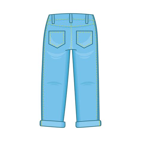 Doodle Flat Clipart Lovely Pair Of Unisex Jeans All Colors Are Easy