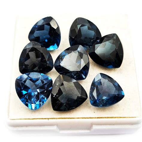 Natural London Blue Topaz Trillion Cut Loose Gemstone Lot 2 Pcs 11 Mm