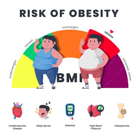 Premium Vector Risk Of Obesity Of Medical Healthcare With Fat Big Size Man And Woman With