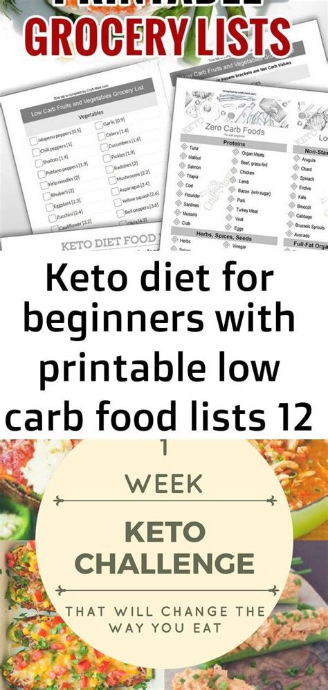 Beginner Chart Low Carb Food List Printable