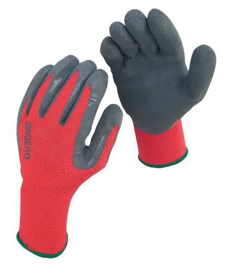 Gants Tricot Polyamide Enduit Latex Rouge Gris T Singer Nym Lg