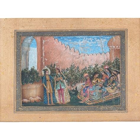 indian miniature painting lucknow mughal possibly tale  shirin