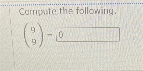 Solved Compute the following. | Chegg.com 