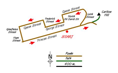 Edinburgh - Calton Hill and the city centre | walk route map