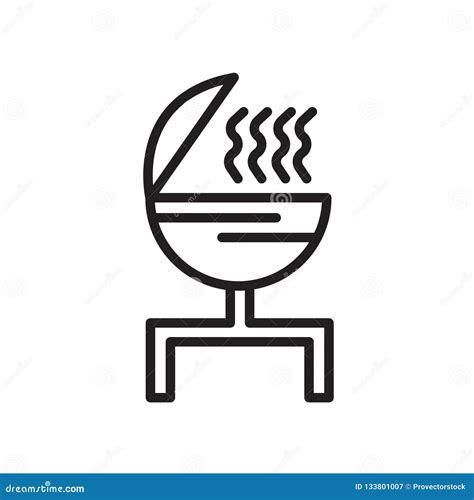 Icono De La Parrilla Aislado En El Fondo Blanco Ilustración del Vector