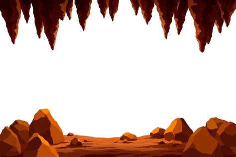 Vue D Une Grotte Ou D Un Tunnel Cadre Vectoriel Dans Le Style De Dessin