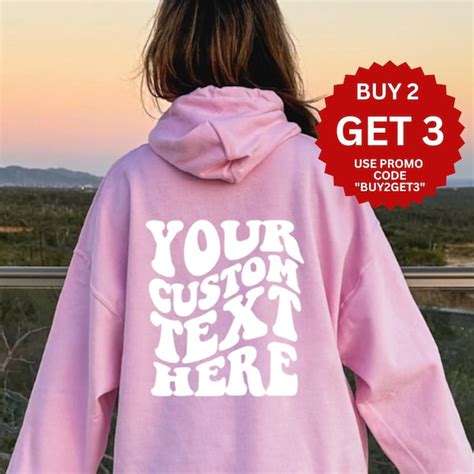 Wavy Text Hoodie Etsy