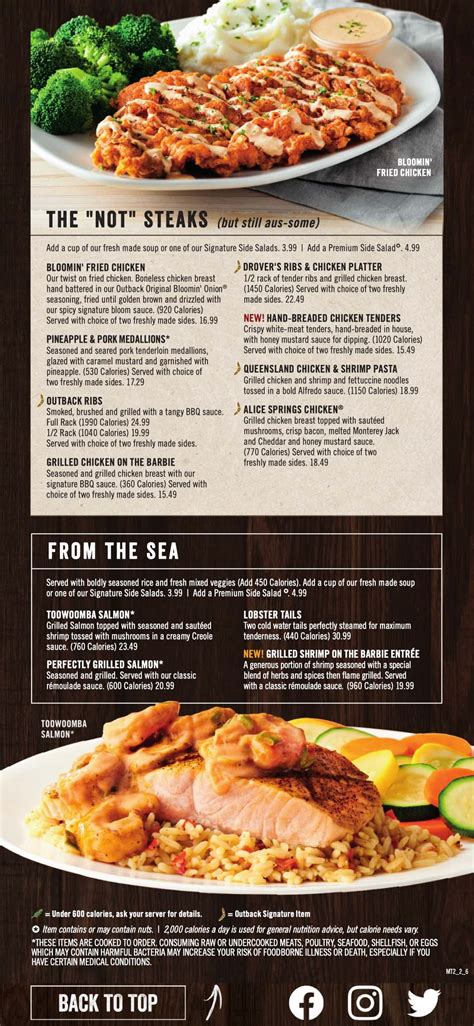 Outback Steakhouse Menu With Prices And Pictures 2024