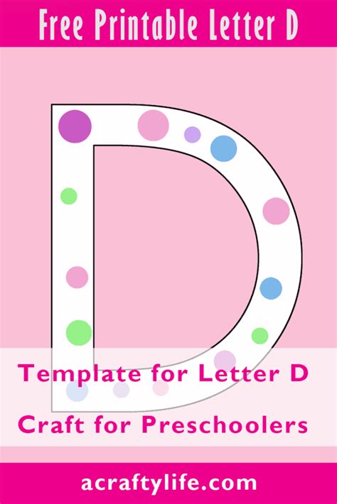 Printable Template Letter D Quick Preschool Dots Craft To Make A