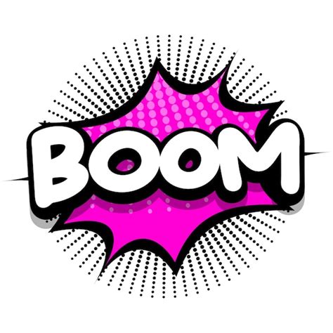 Boom cómic explosión burbuja vector ilustración Vector Premium