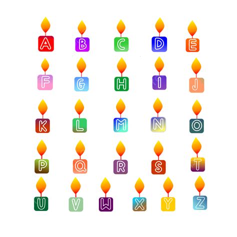 Alphabet Candles Clipart Vector Alphabet Clipart Candle Letters Font