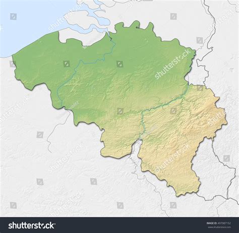 Relief Map Belgium 3drendering Stock Illustration 497987152