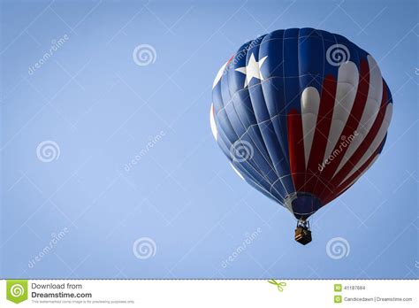Patriotic Hot Air Balloon Above Stock Photo Image Of Blowing Colors