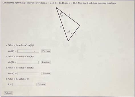 Solved Consider The Right Triangle Shown Below That Has An Chegg