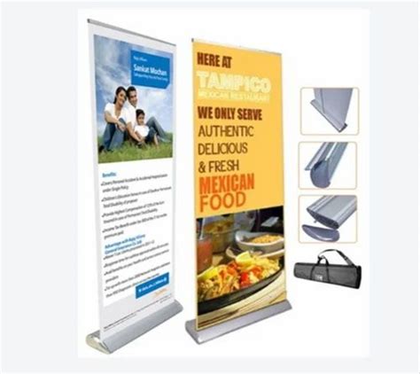 Silver Aluminium Luxury Roll Up Banner Stands For Promotional Size