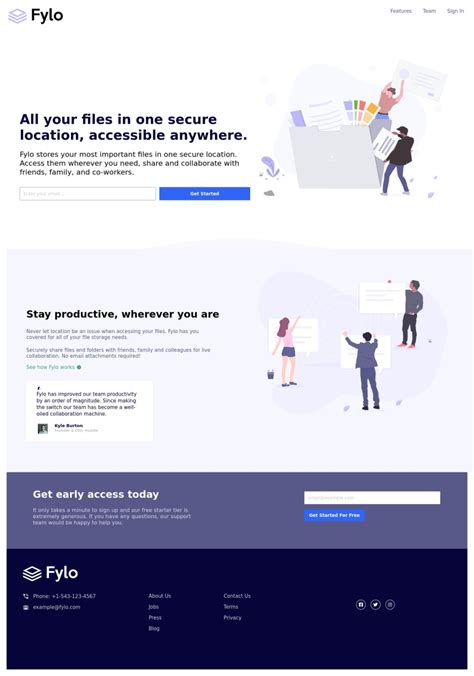 Frontend Mentor Fylo Landing Page With Two Column Layout With Css