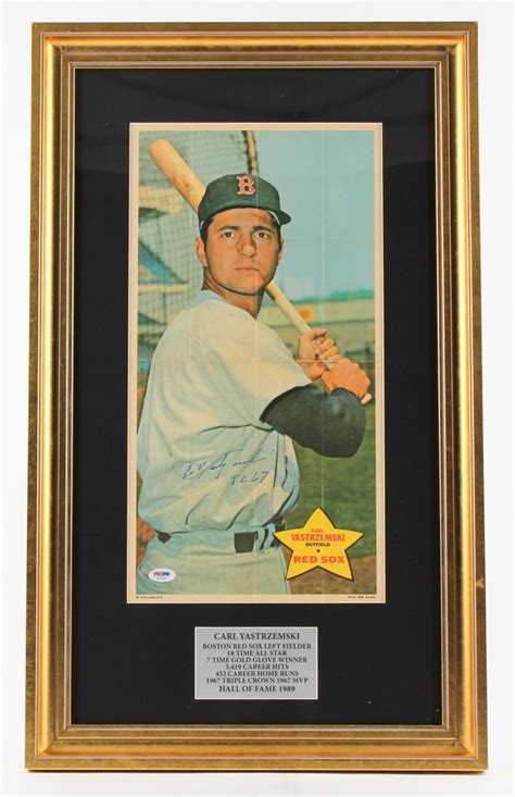 Carl Yastrzemski Signed 17x28 Custom Framed 1968 Topps Poster Display