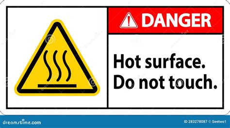 Danger Safety Label Hot Surface Do Not Touch Stock Vector Illustration Of Pictogram People