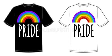 Vector Print For T Shirt With Pride Lgbt Bright Rainbow Stock