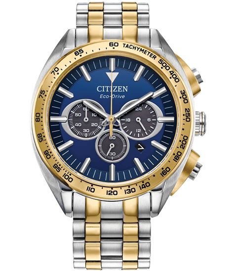 Citizen Mens Carson Chronograph Two Tone Stainless Steel Bracelet Watch Dillards