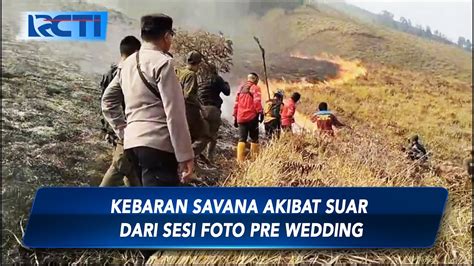 Petugas Gabungan Masih Berupaya Padamkan Api Kebakaran Savana Gunung