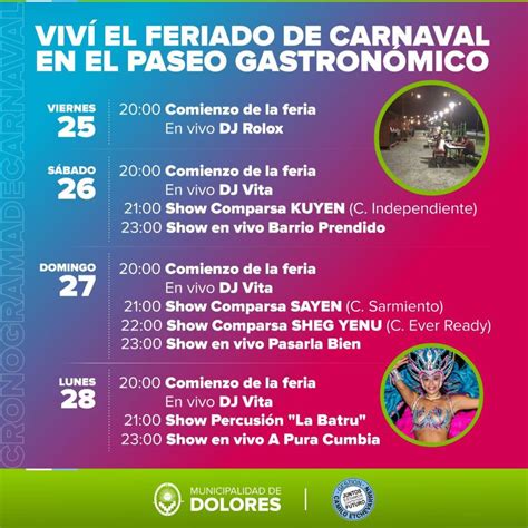 Cronograma de actividades por Carnaval en el Paseo Gastronómico