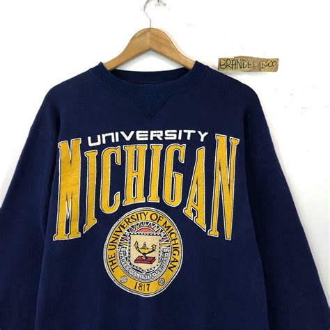 Rare Vintage University Of Michigan Sweatshirt Big Logo University Of