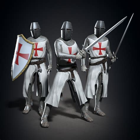 Premium Photo Warriors Of The Knights Templar D Illustration