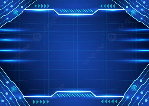 Circuit Technology Futuristic Blue Background Sci Fi Frame Hud Ui