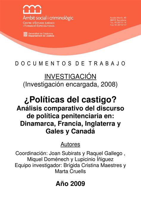 Pdf Pol Ticas Del Castigo An Lisis Comparativo Del Discurso De