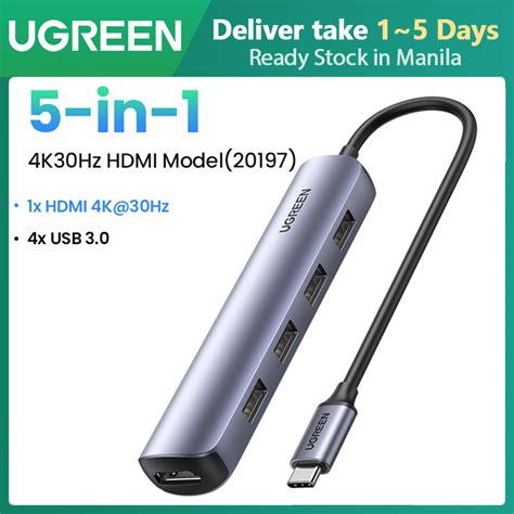 Ugreen In Type C Hub With K Hdmi Splitter Usb Ports For