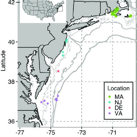 Collection Locations For Black Sea Bass Throughout The Entire Sampling Download Scientific