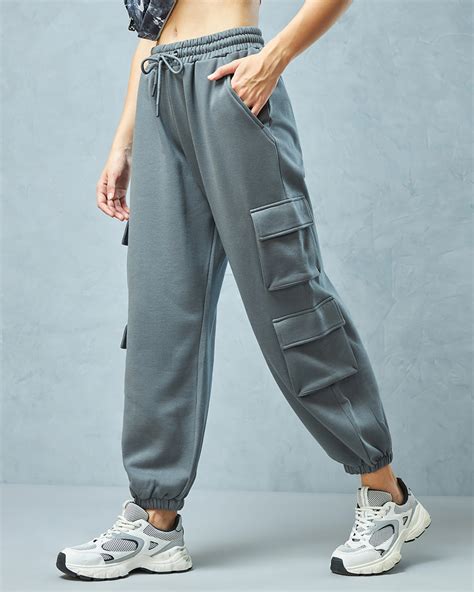 Buy Womens Grey Super Loose Fit Cargo Joggers Online At Bewakoof