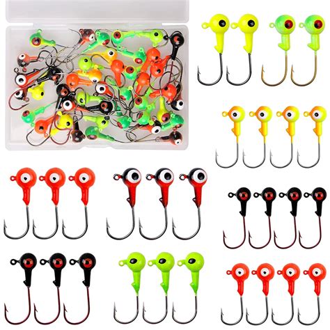 50pcs 40pcs 30pcs Crank Jig Head Hook High Carbon Stainless Jig Bait