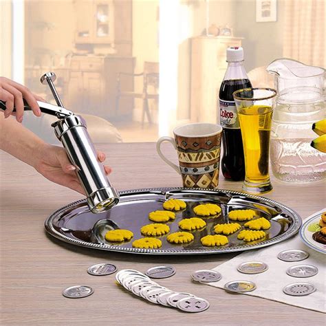 25pcs Set Stainless Steel Biscuit Press Cookie Maker Machine Kit 20