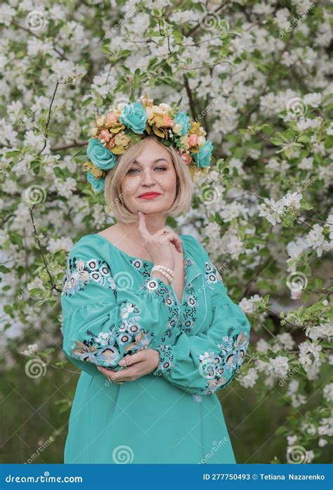 Romantic And Femininity Older Woman In Ethical Dress Stock Image Image Of Blond Elderly