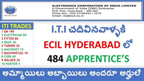 ECIL APPRENTICE 2023 ECIL HYDERABAD APPRENTICE ITI ECIL