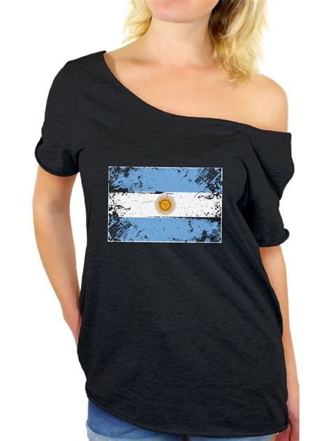 Awkward Styles Argentina Flag Off Shoulder Shirt Women's Argentina ...