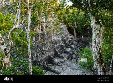 LA DANTA PYRAMID, EL MIRADOR SITE DURING TREK TO EL MIRADOR, PETEN ...