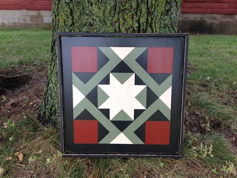 Primitive Hand Painted Barn Quilt Small Frame X Etsy Barn Quilt