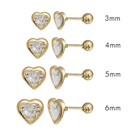 Aretes De Oro Amarillo De 14 Quilates Con Bisel Trasero Con Rosca Y