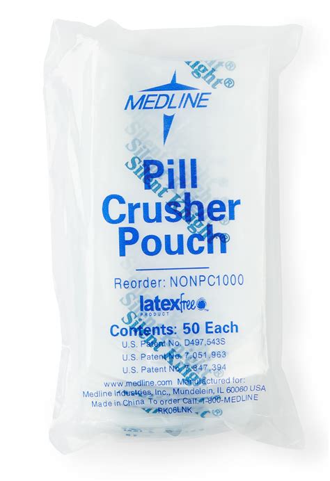 Medline Silent Knight Pill Crusher Pouches Pack Of