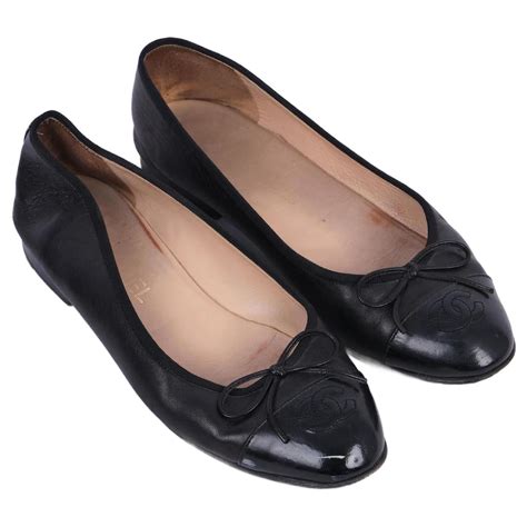 Timeless Chanel Ballet Flats T Eu Leather Black Ref Joli Closet