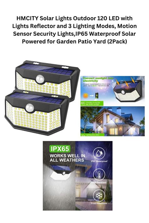 Hmcity Solar Lights Outdoor Led With Lights Reflector And