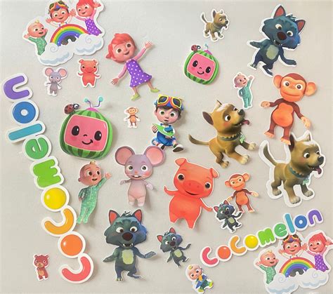 50 Individual Assorted Cocomelon Stickers Etsy