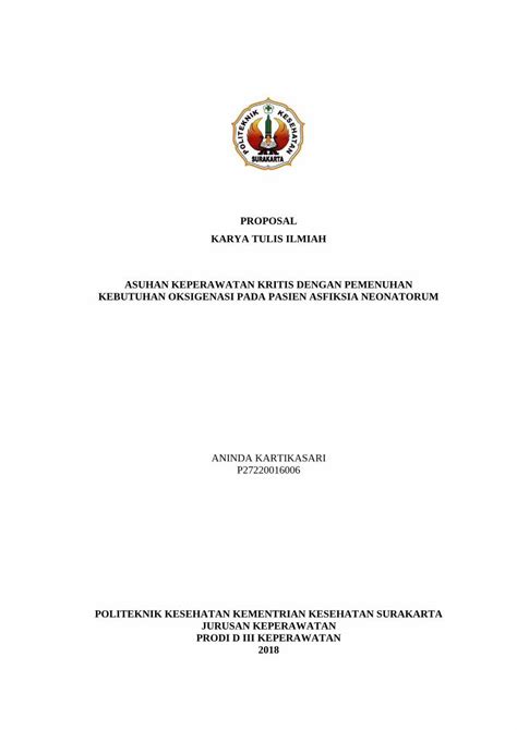 Pdf Proposal Karya Tulis Ilmiah Asuhan Keperawatan Dokumen Tips