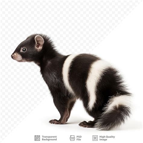 Premium PSD | A black and white ferret is standing on a white ...