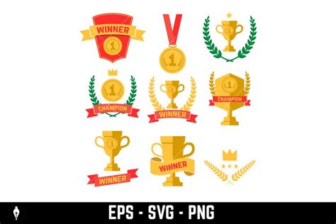 Set of winner, champion labels and badges. vector (2695927)