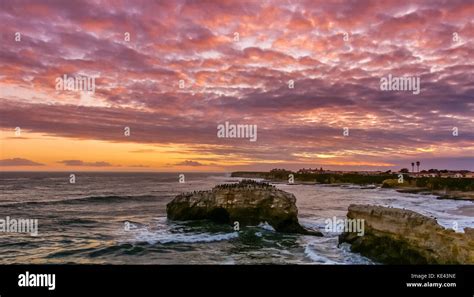 Stunning Sunset over Natural Bridges State Beach Stock Photo - Alamy