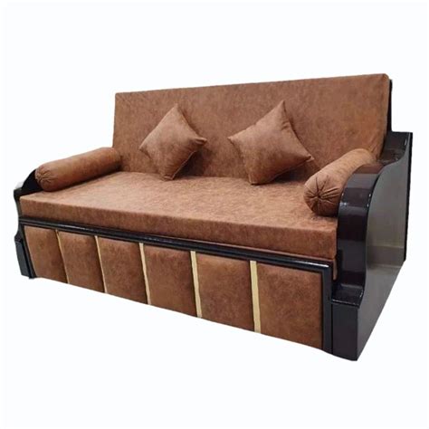 Seater Engineered Wood Brown Sofa Cum Bed With Storage At Rs